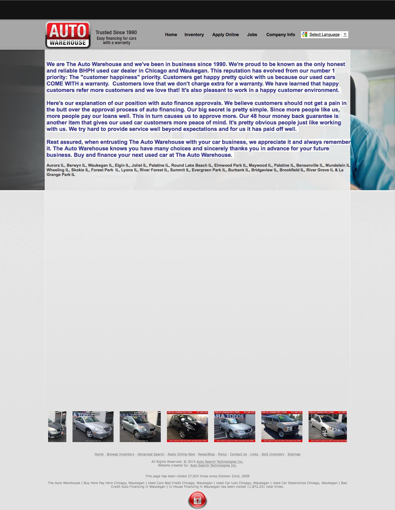 Buy Here Pay Here Chicago >> Web Design Example A Page On Theautowarehouse Com Crayon Buy Here Pay Here Chicago >> Web Design Example A Page On Theautowarehouse Com Crayon