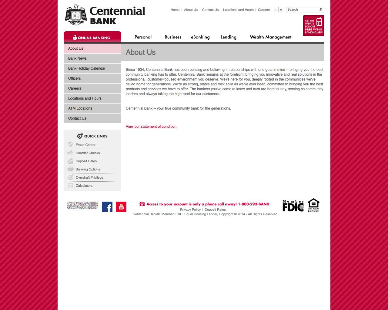 Web Design Example A Page On Bankoncb Com Crayon